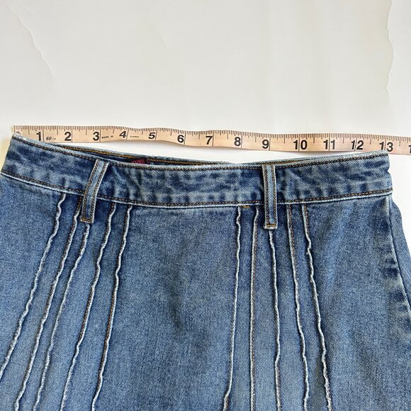 Vintage Denim Jean A Line Midi Skirt Women’s Size M High Waist Modest 90s Y2K - Picture 7 of 10